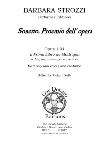 Sonetto Proemio dell'Opera