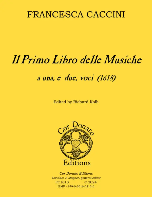 Francesca Caccini, Il Primo Libro delle Musiche, print book