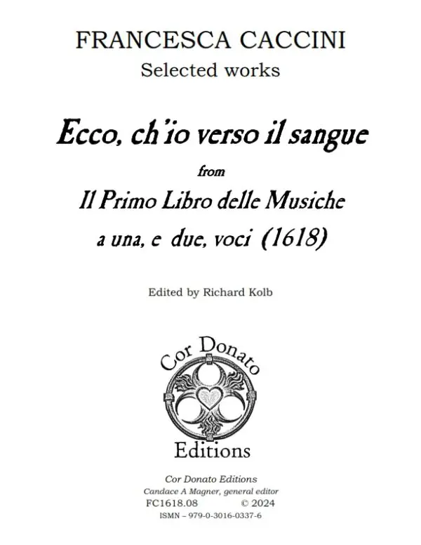 Ecco, ch'io verso il sangue