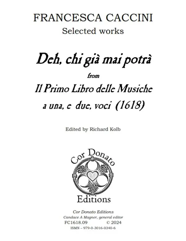 Deh, chi già mai potrà